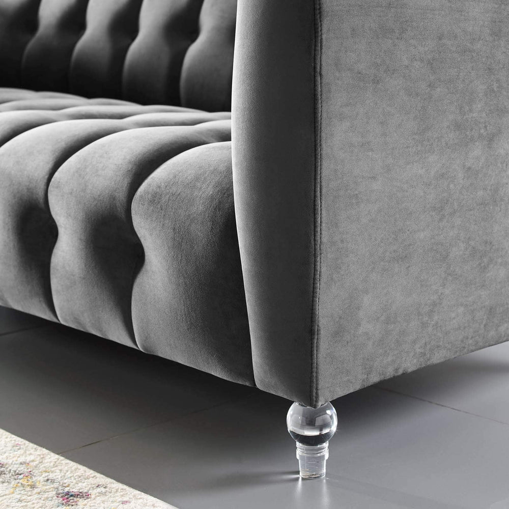 Mesmer Velvet Tufted Sofa - From Where - 