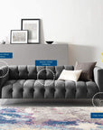 Mesmer Velvet Tufted Sofa - From Where - 