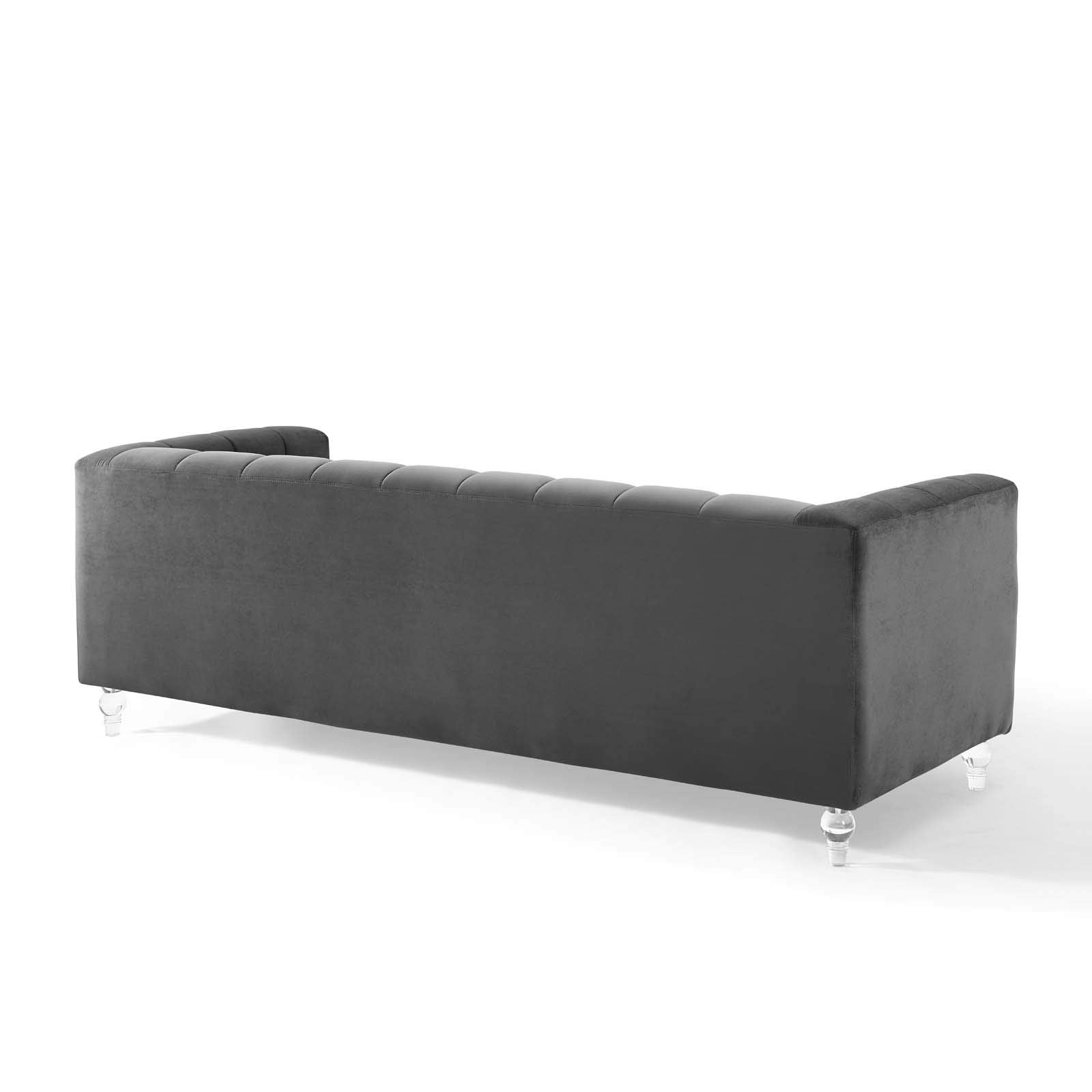 Mesmer Velvet Tufted Sofa - From Where - 