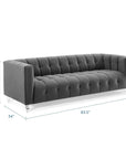 Mesmer Velvet Tufted Sofa - From Where - 