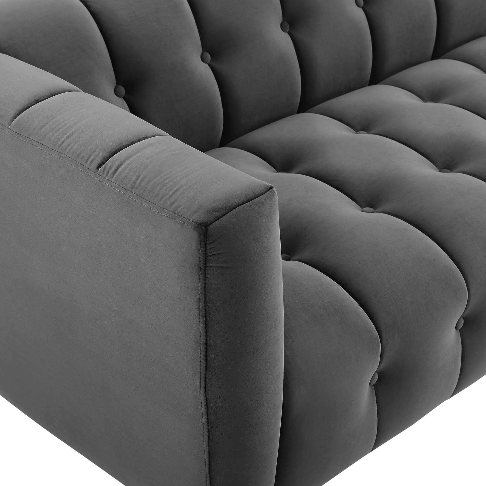Mesmer Velvet Tufted Sofa - From Where - 