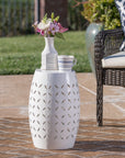 Metal 12 Inch Side Table White - From Where - 