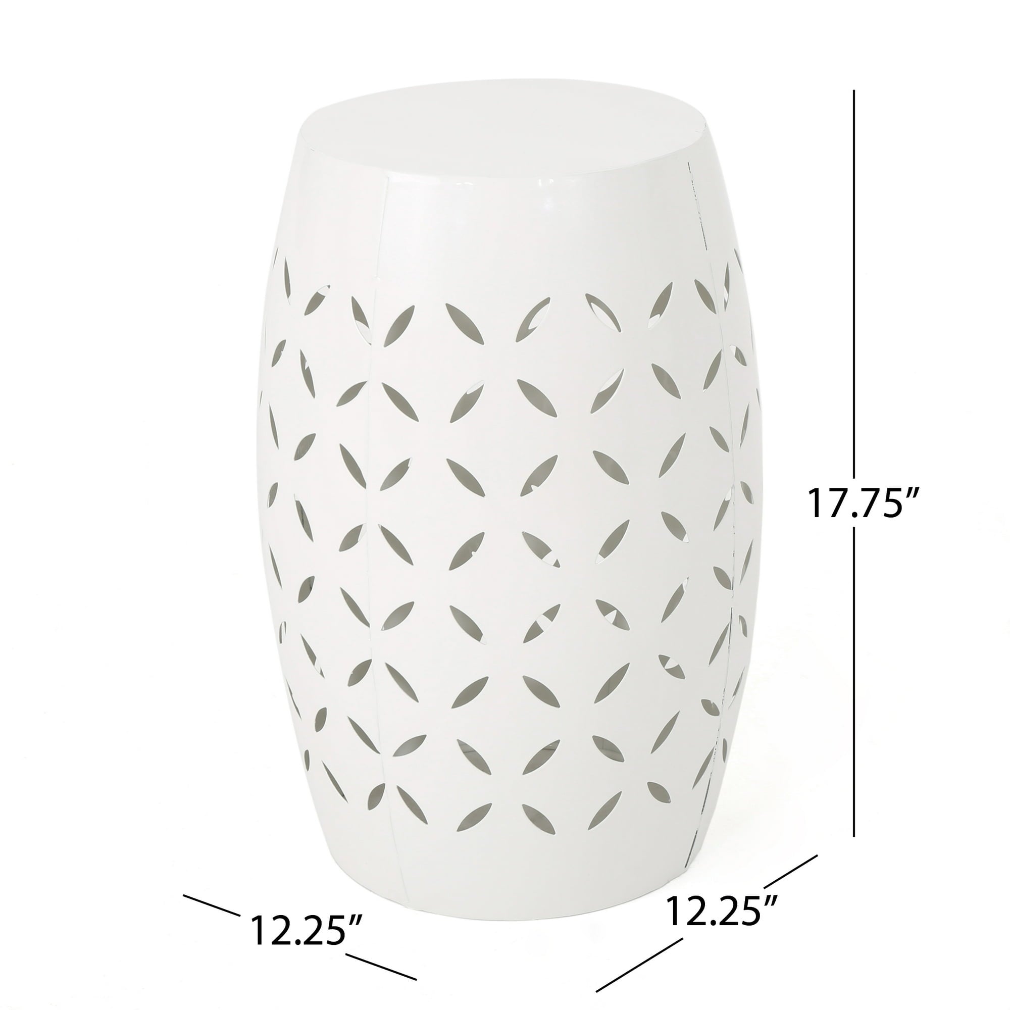 Metal 12 Inch Side Table White - From Where - 