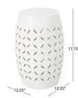 Metal 12 Inch Side Table White - From Where - 