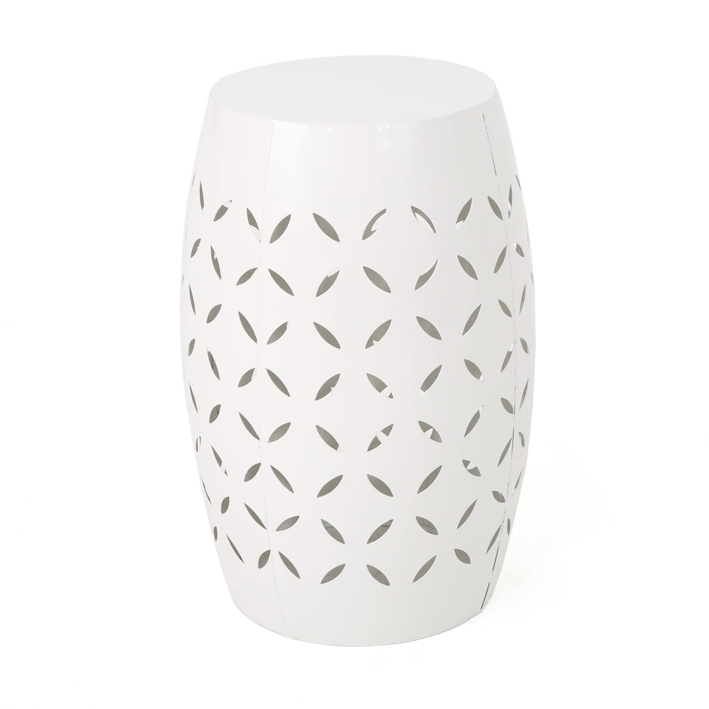 Metal 12 Inch Side Table White - From Where -