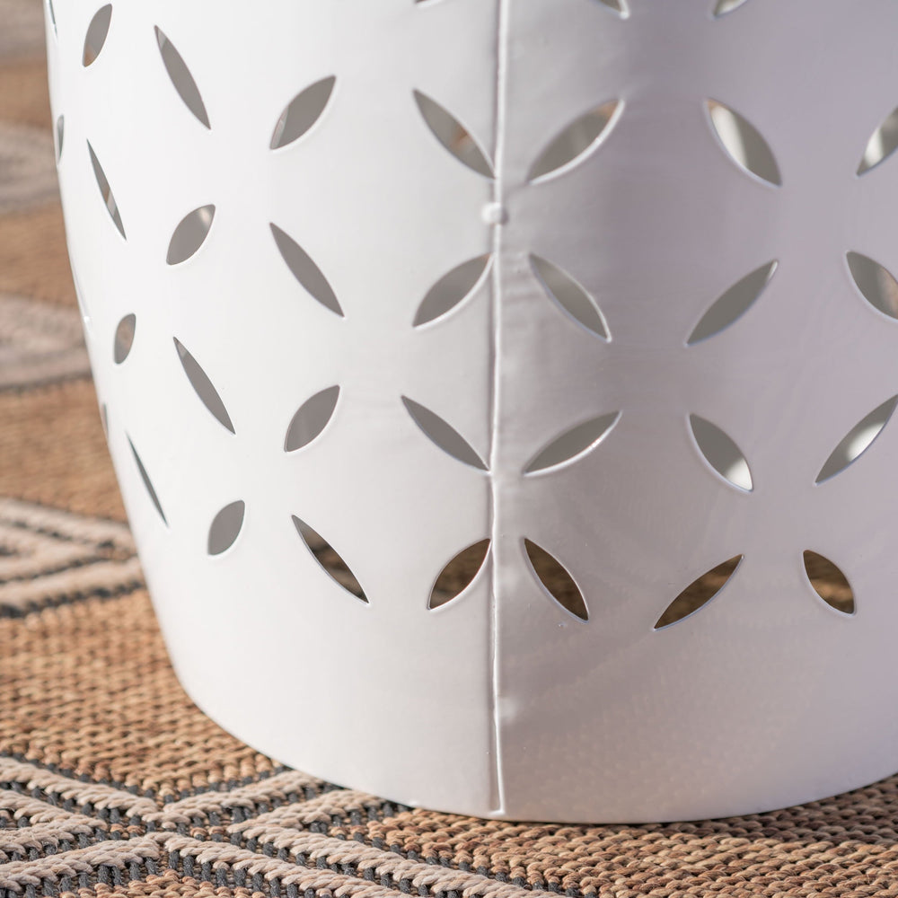 Metal 12 Inch Side Table White - From Where -