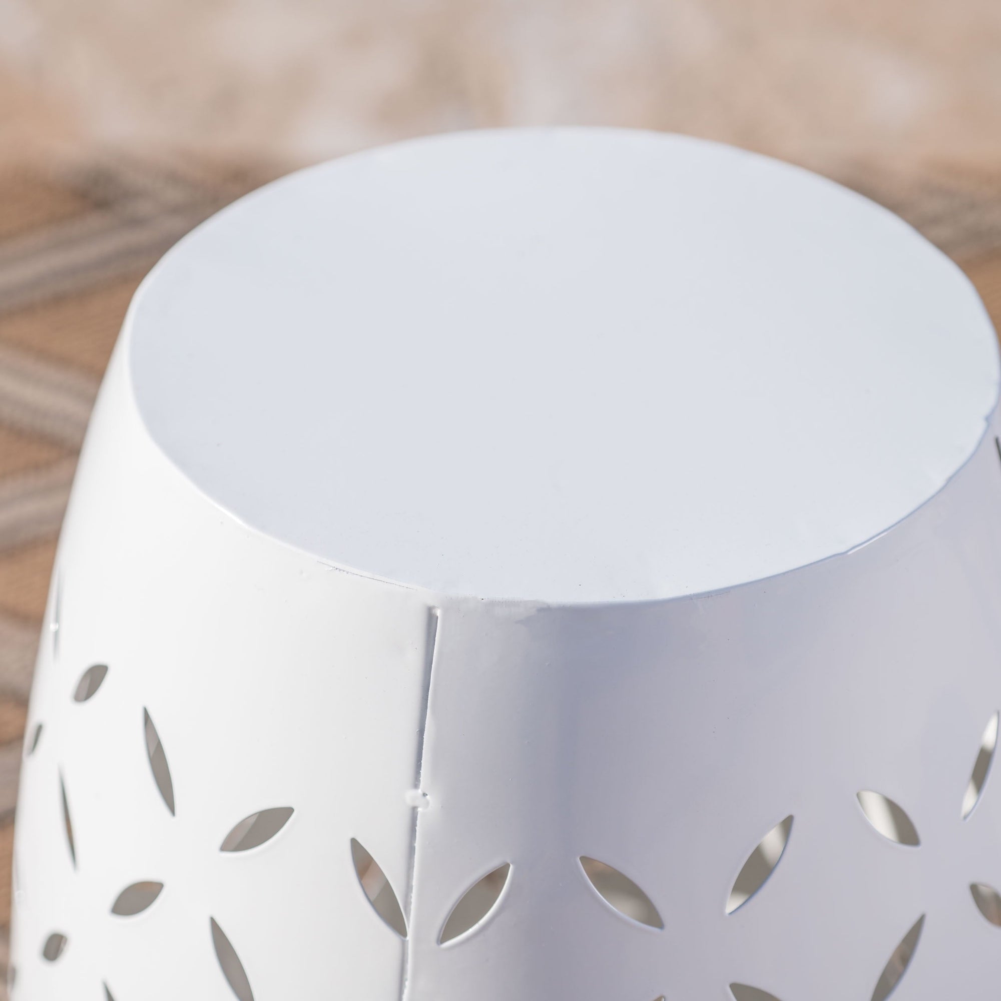 Metal 12 Inch Side Table White - From Where - 