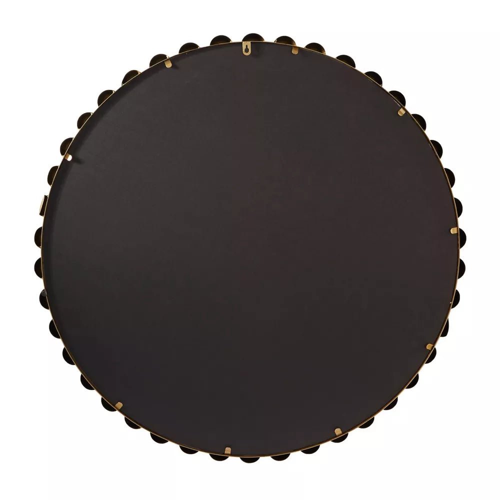 Metal Beaded Round Wall Mirror - From Where - 