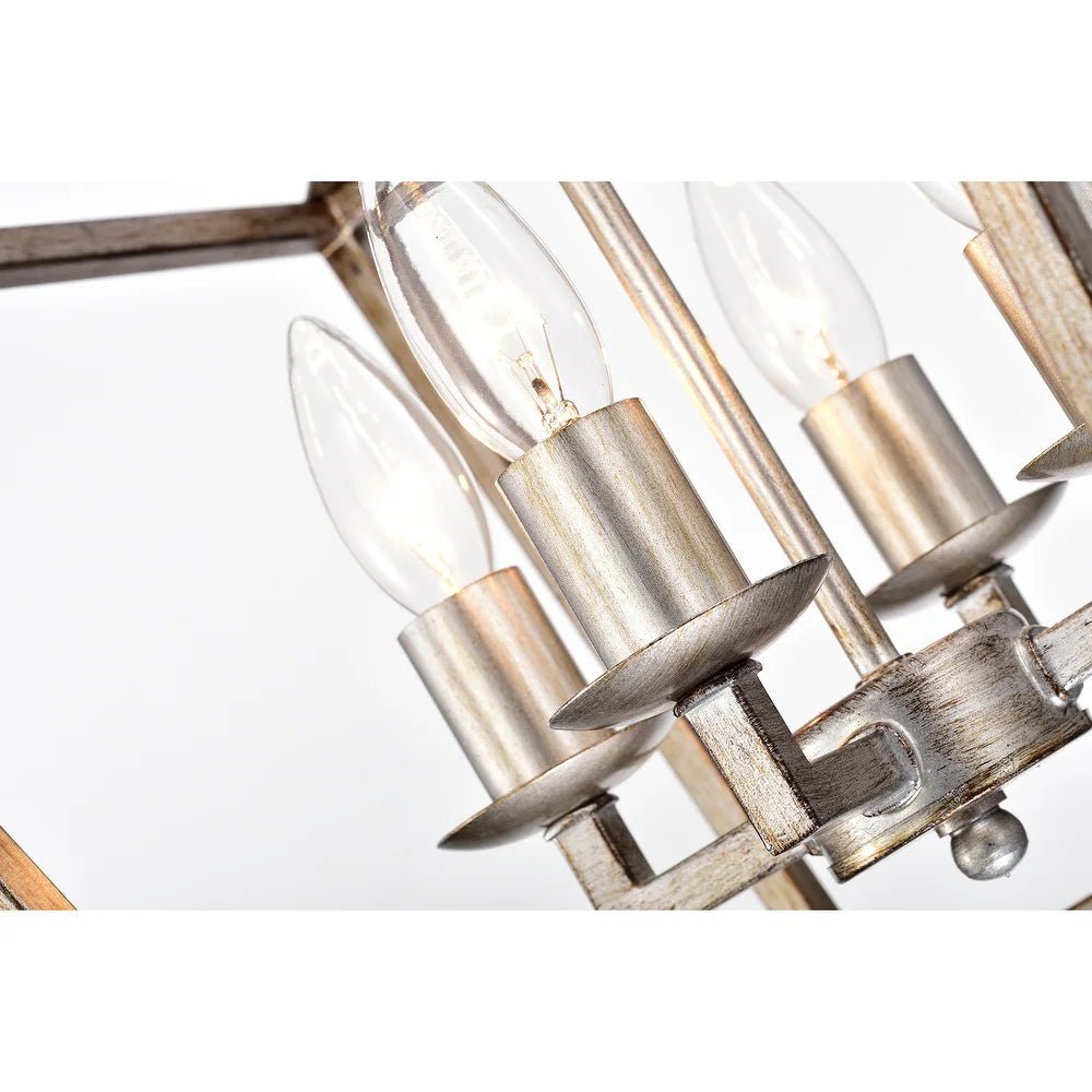 Metal Cage Antique Silver Chandelier - From Where - 