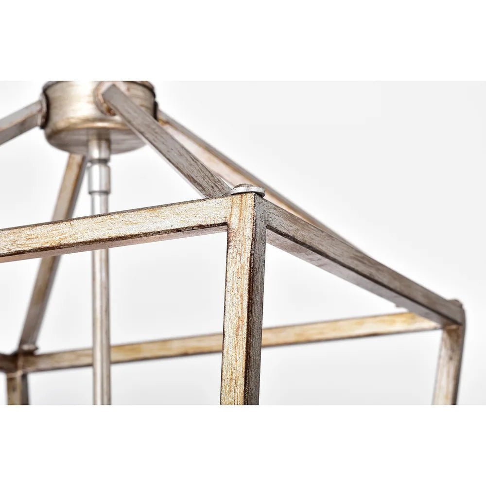 Metal Cage Antique Silver Chandelier - From Where - 