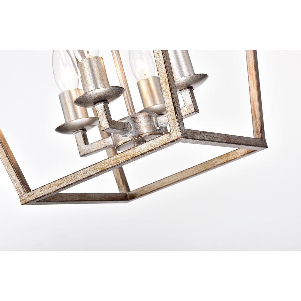 Metal Cage Antique Silver Chandelier - From Where - 