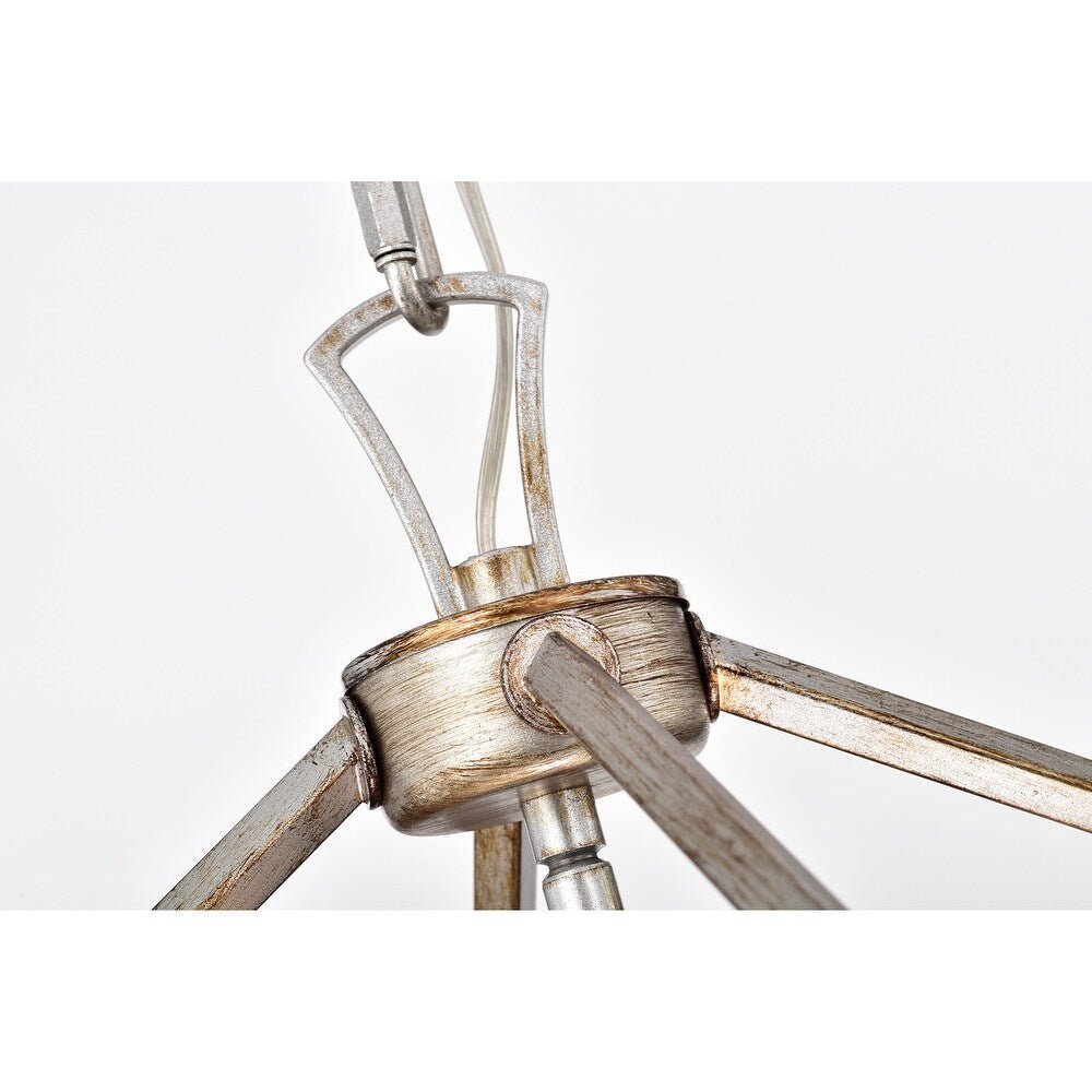 Metal Cage Antique Silver Chandelier - From Where - 