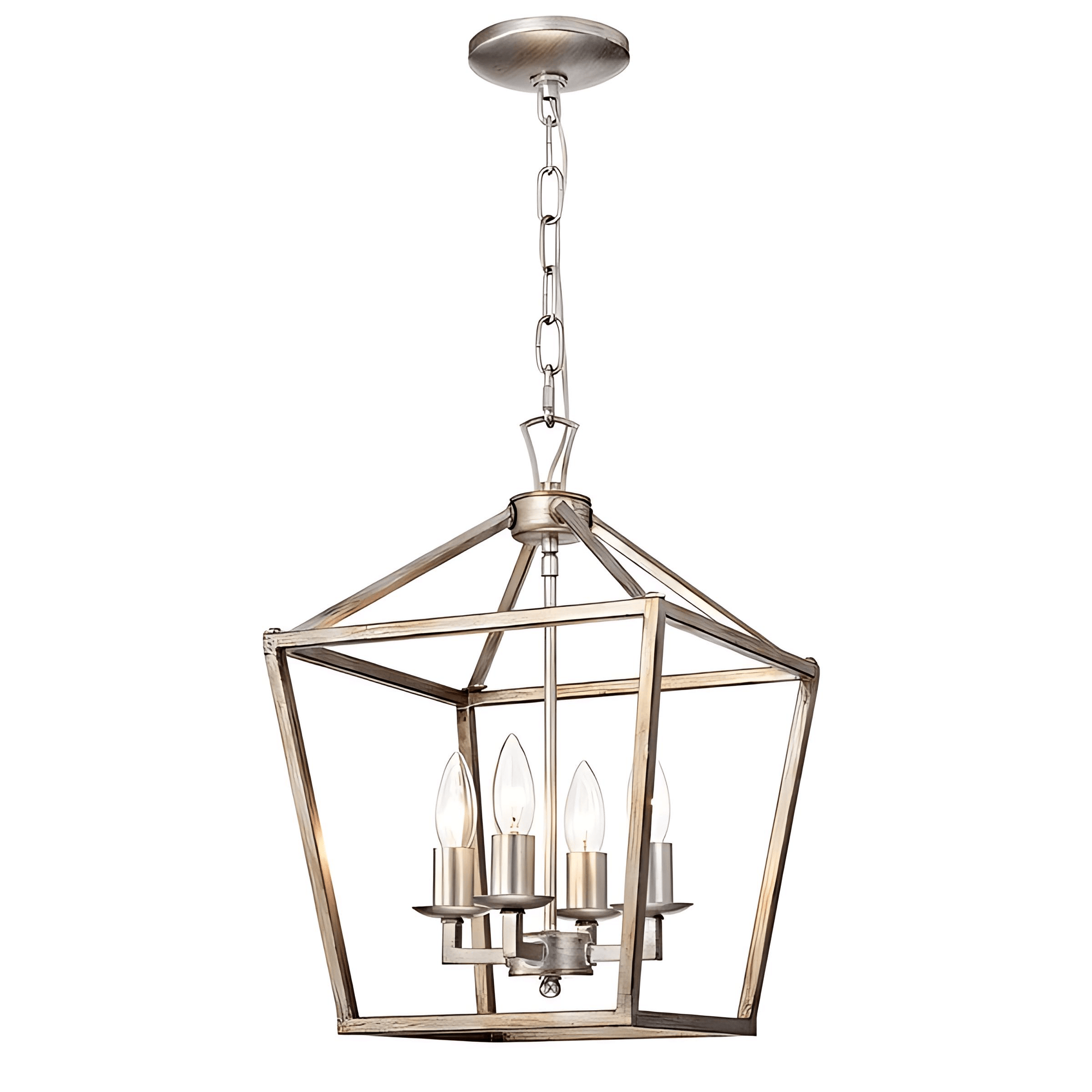 Metal Cage Antique Silver Chandelier - From Where - 