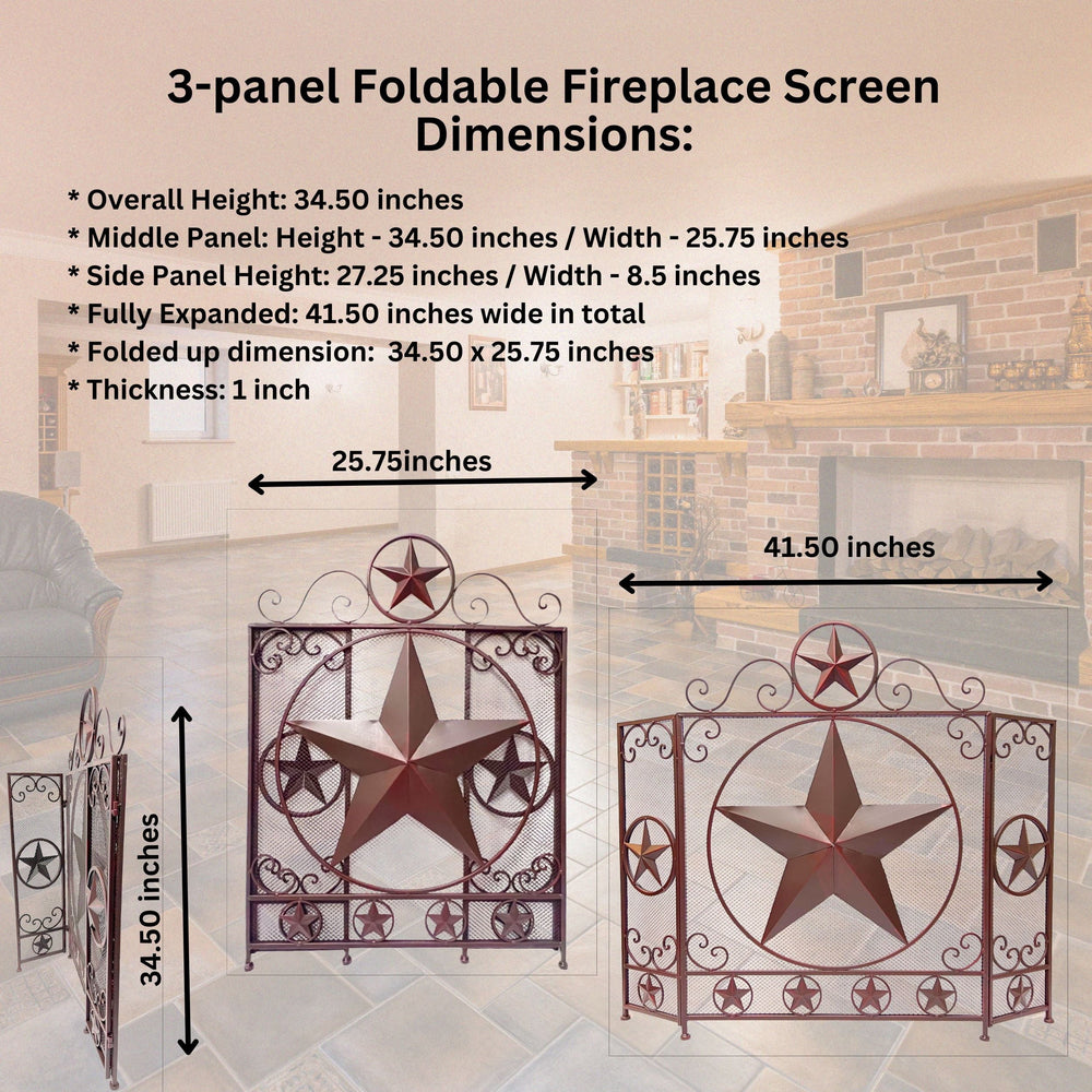 Metal Foldable Fireplace Screen - From Where -