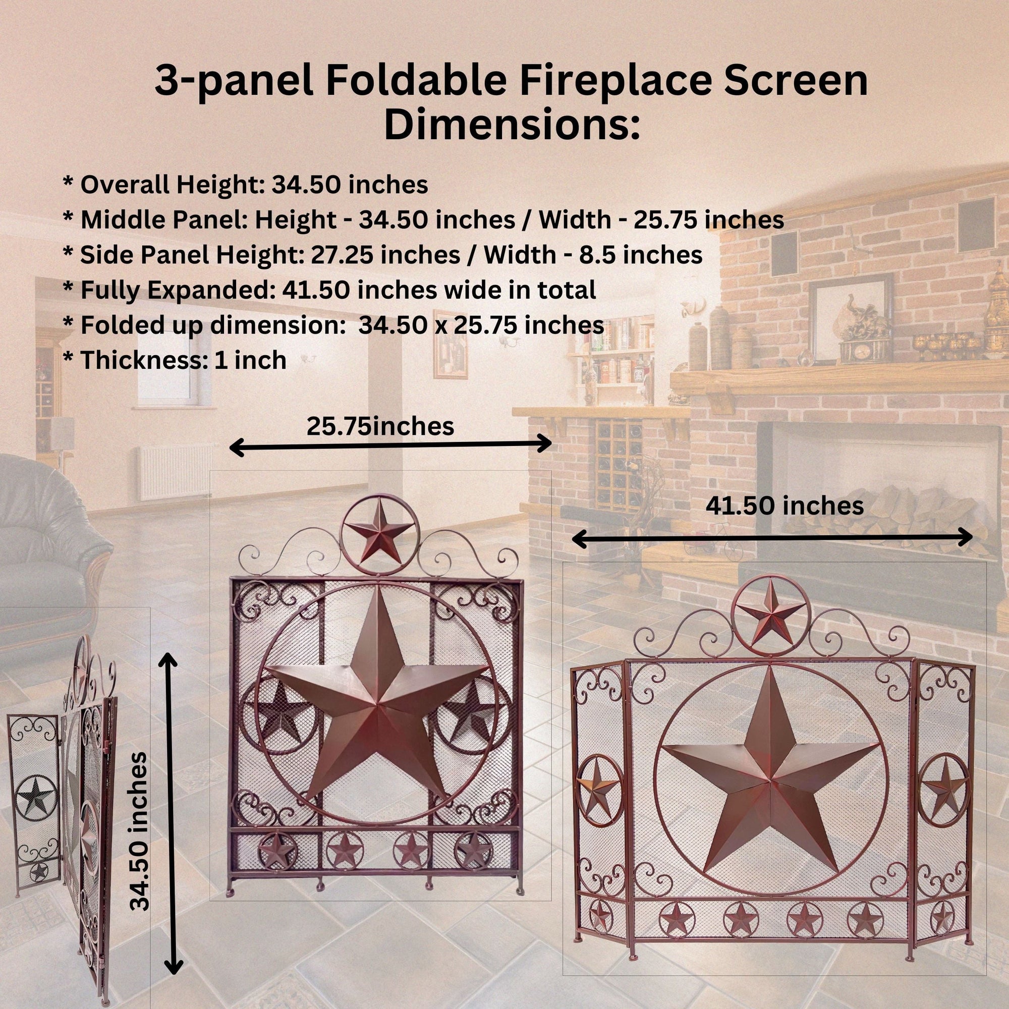 Metal Foldable Fireplace Screen - From Where - 