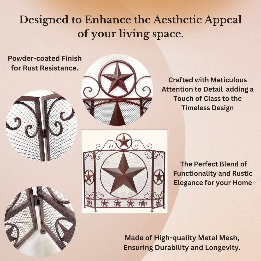 Metal Foldable Fireplace Screen - From Where -