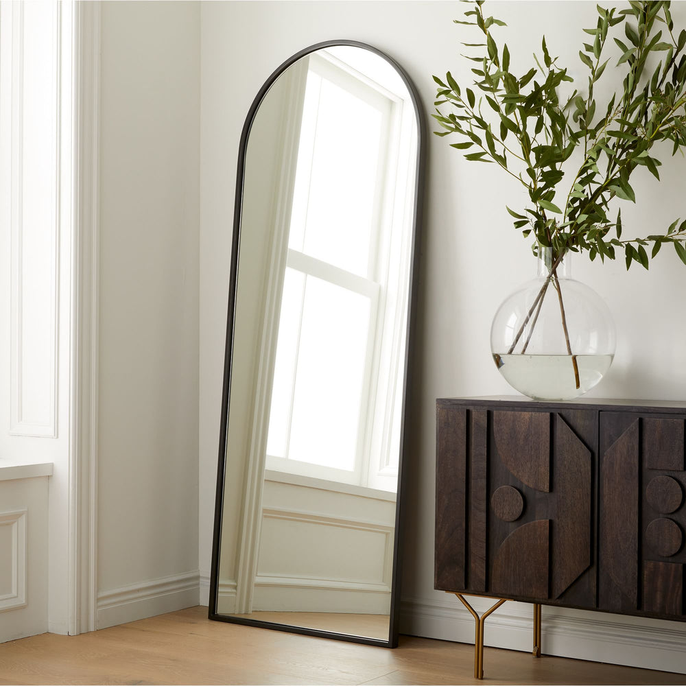 Metal Frame Arched Floor Mirror - From Where - 