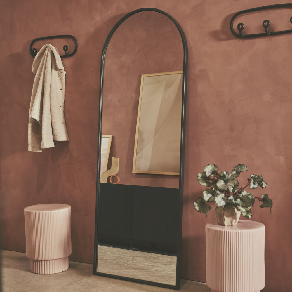 Metal Frame Arched Floor Mirror - From Where - 