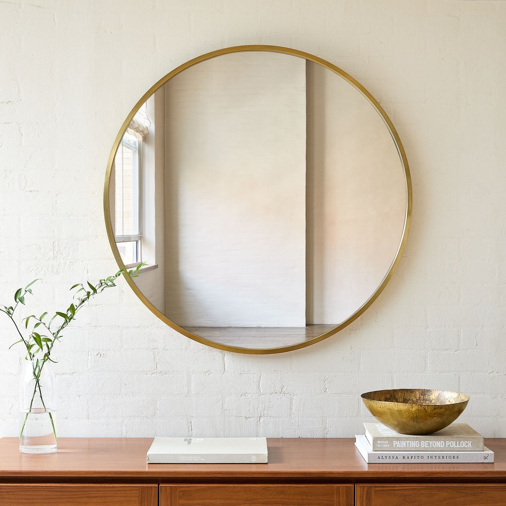 Metal Frame Round Wall Mirror - From Where -