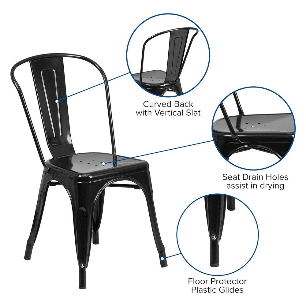 Metal Stacking Side Chair (Set of 4) - From Where - 