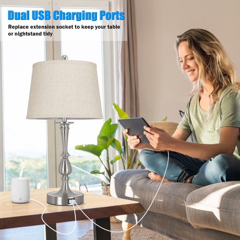 Metal USB Table Lamp (Set of 2) - From Where - 