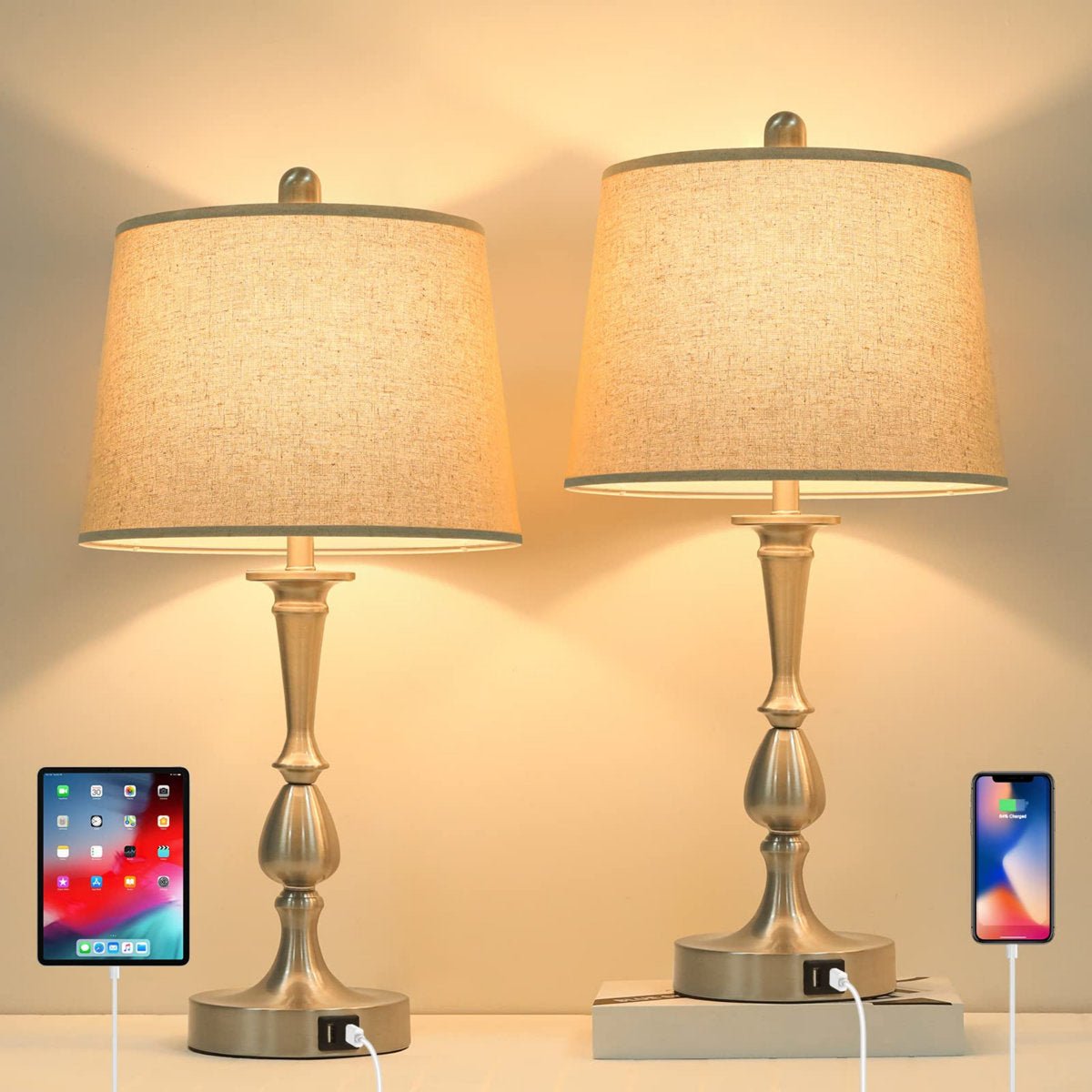 Metal USB Table Lamp (Set of 2) - From Where - 