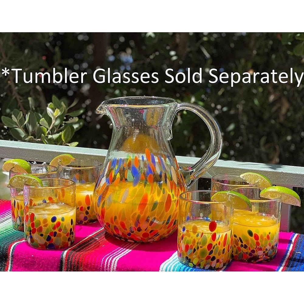 Mexican Hand Blown Glass Pitcher - From Where - Kitchen