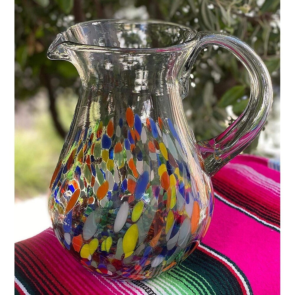 Mexican Hand Blown Glass Pitcher - From Where - Kitchen