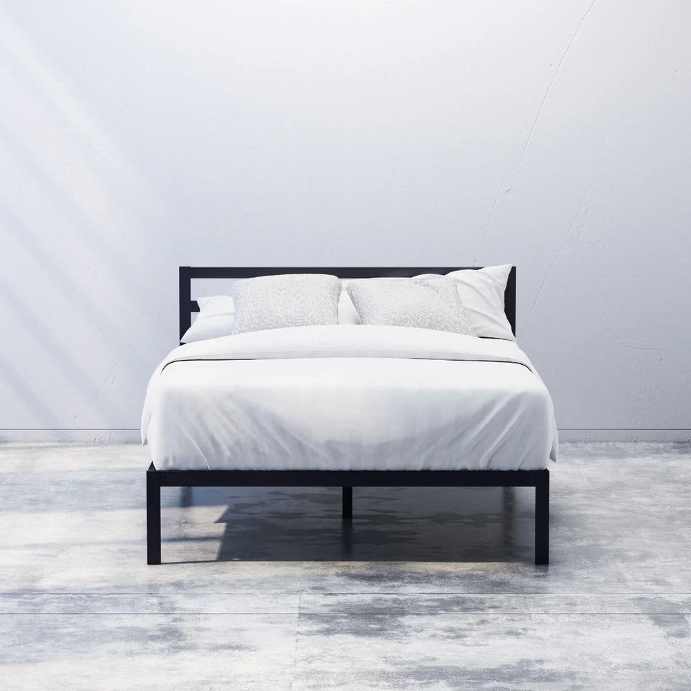 Mia Metal Platform Bed Frame with Headboard - From Where Finds - 