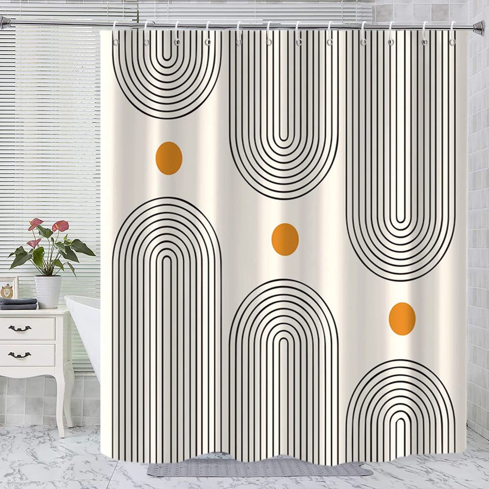 Mid Century Abstract Shower Curtain - From Where - 