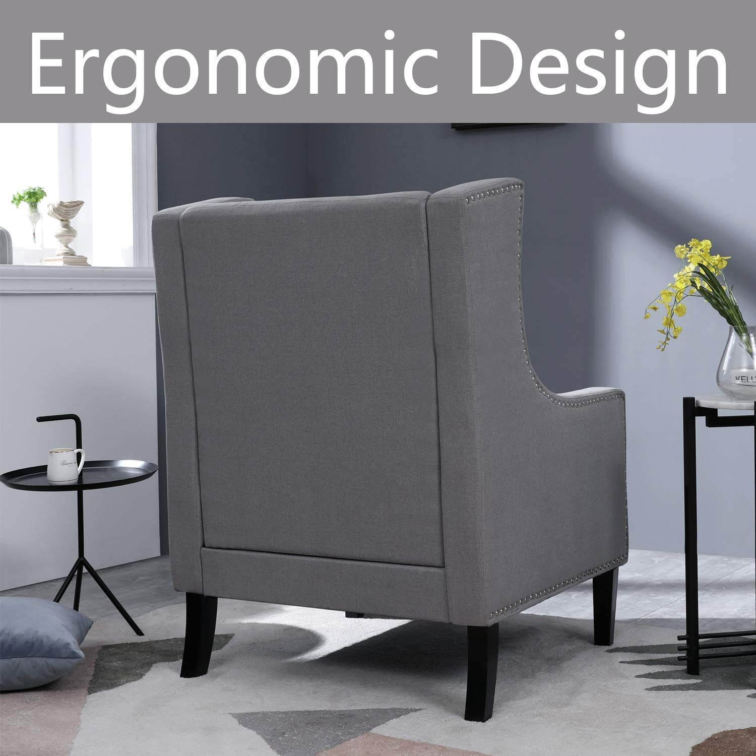 Mid - Century Grey Accent Chair - From Where Finds - 
