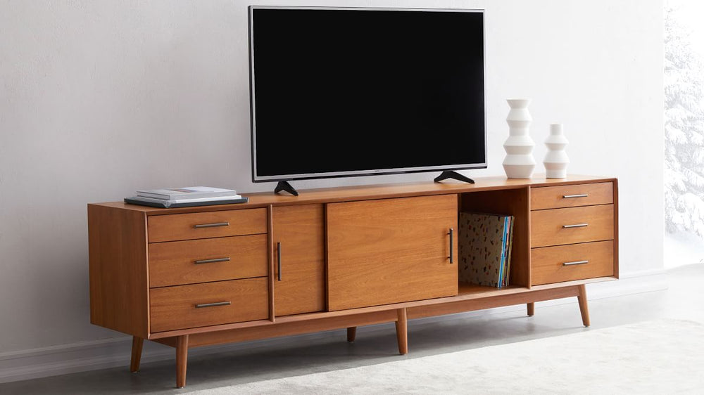 Mid - Century Media Console (96") - From Where - 