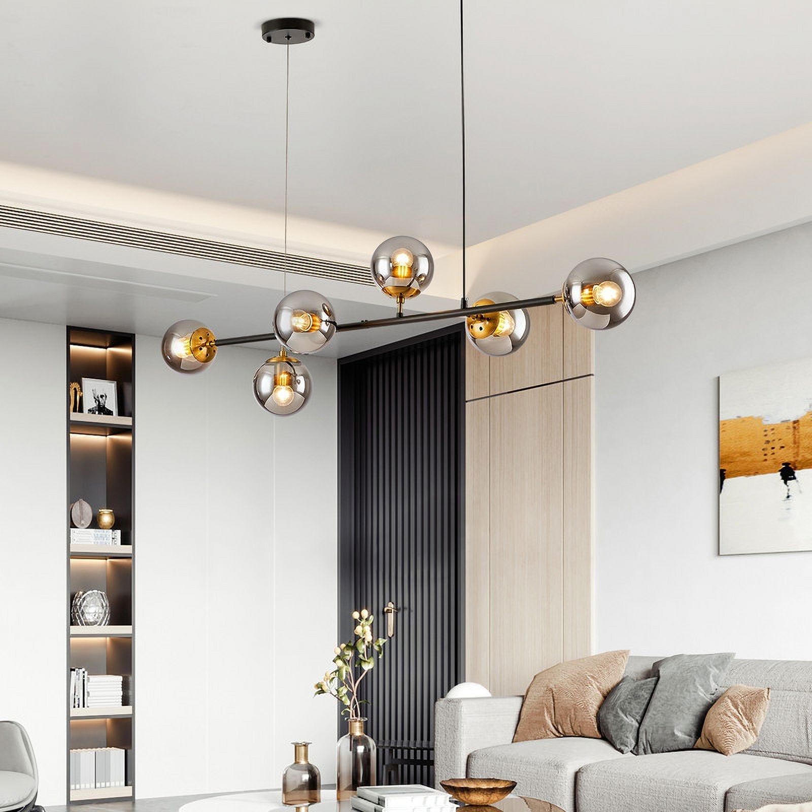 Mid - Century - Modern 6 - Light Chandelier - From Where - 