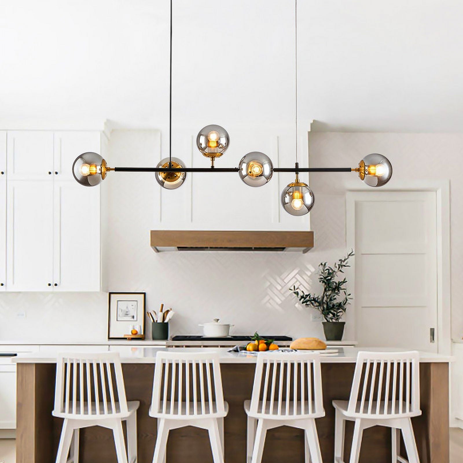 Mid - Century - Modern 6 - Light Chandelier - From Where - 