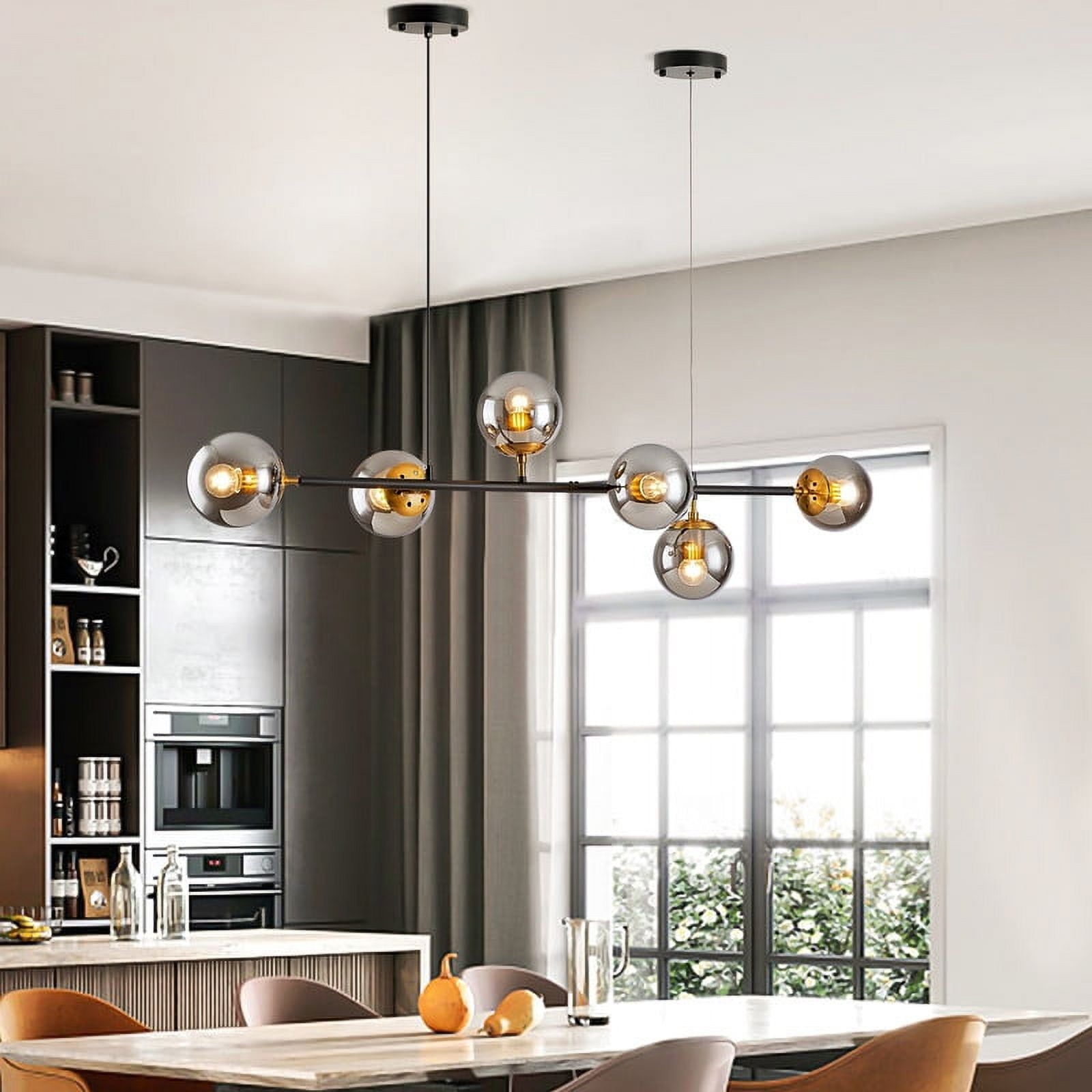 Mid - Century - Modern 6 - Light Chandelier - From Where - 