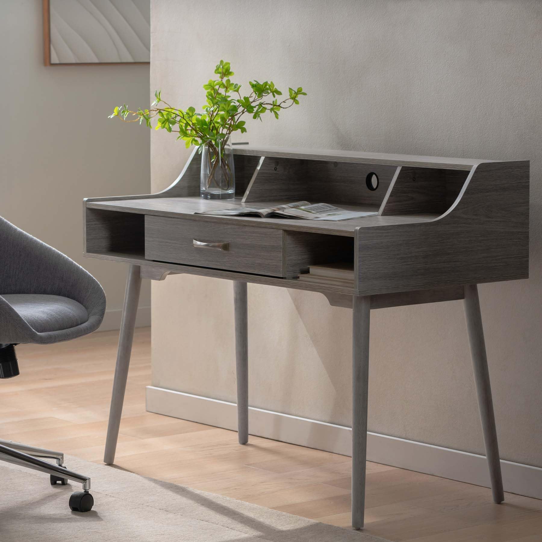 Mid Century Modern Desk with Drawers - From Where - 