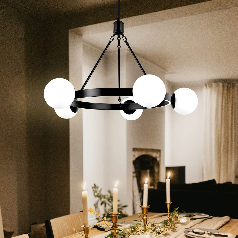 Mid Century Modern Globe Round Chandeliers - From Where - 