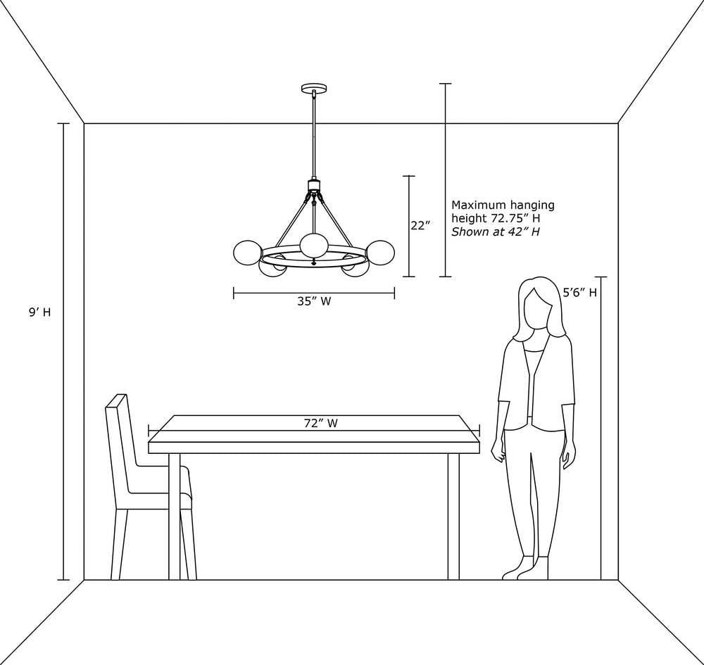 Mid Century Modern Globe Round Chandeliers - From Where - 