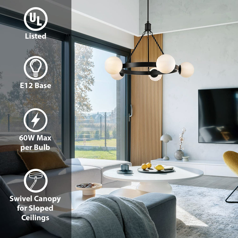 Mid Century Modern Globe Round Chandeliers - From Where - 