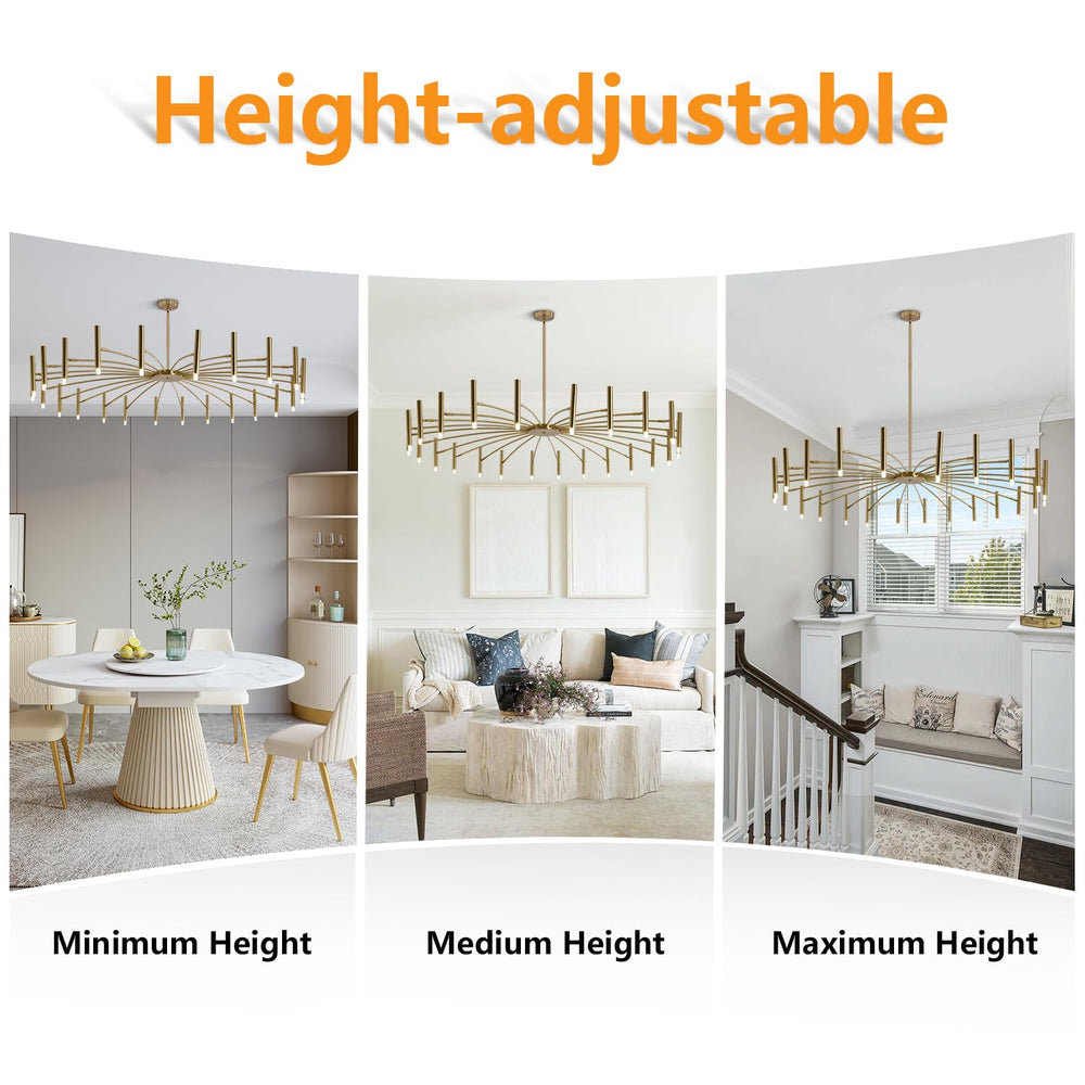 Mid Century Modern Gold Sputnik Chandelier - From Where - 