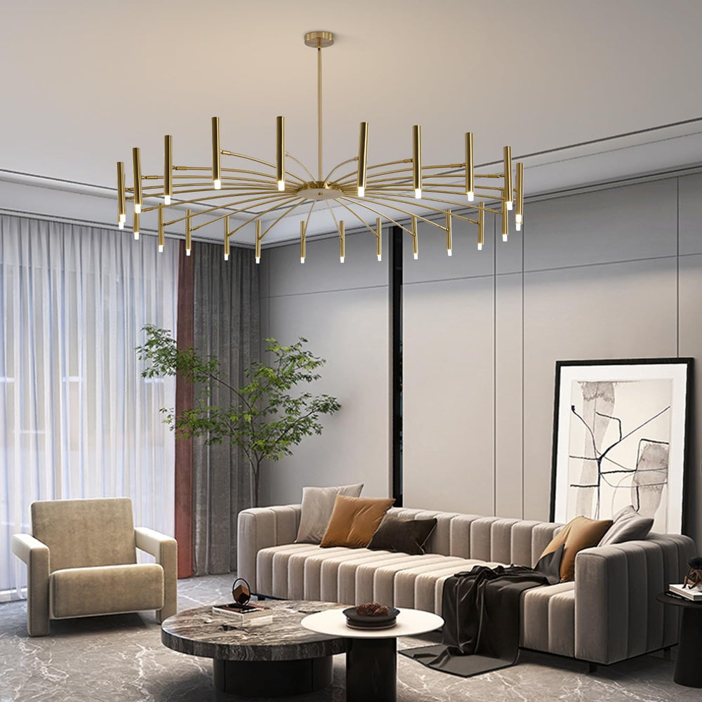 Mid Century Modern Gold Sputnik Chandelier - From Where - 