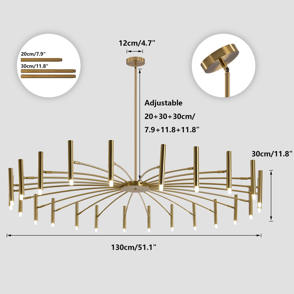 Mid Century Modern Gold Sputnik Chandelier - From Where - 