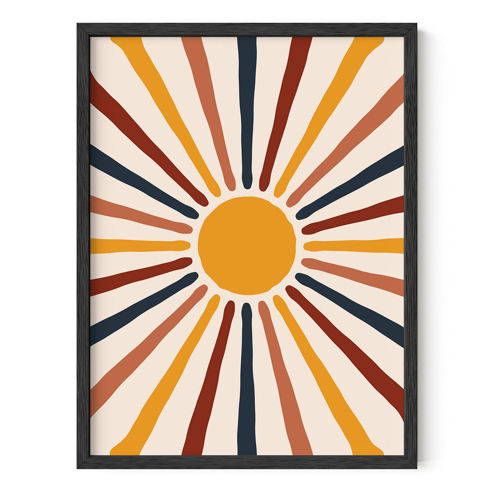 Mid Century Modern Sun Wall Art - From Where - 