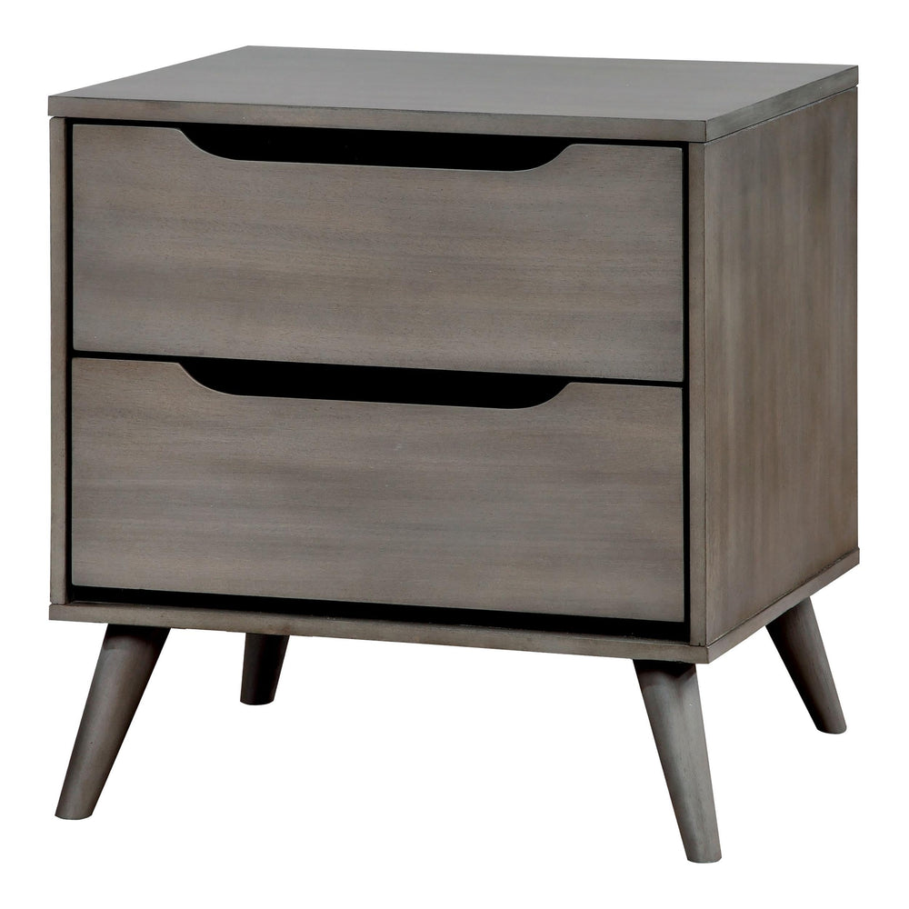 Mid - Century Modern Wood 2 - Drawer Nightstand - From Where - 