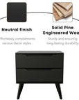 Mid - Century Modern Wood 2 - Drawer Nightstand - From Where - 