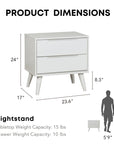 Mid - Century Modern Wood 2 - Drawer Nightstand - From Where - 