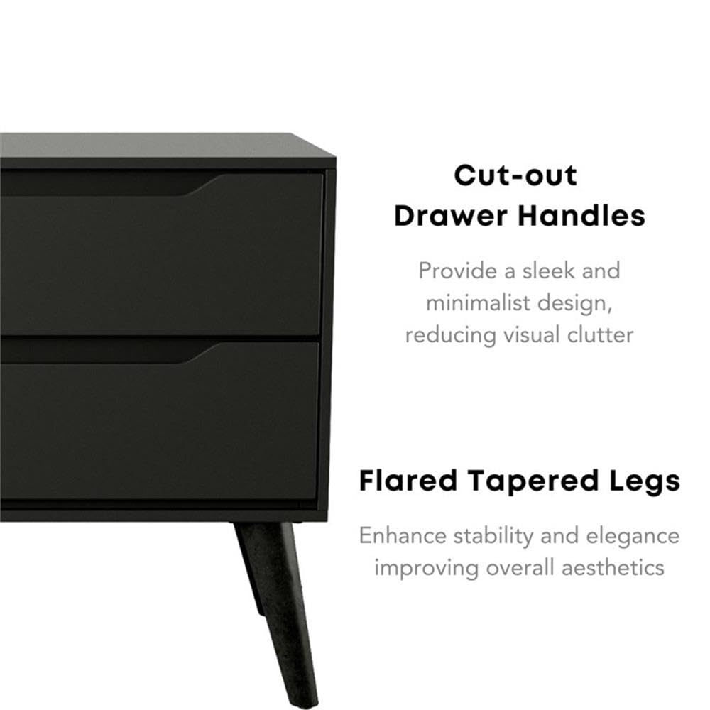 Mid - Century Modern Wood 2 - Drawer Nightstand - From Where - 