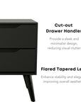 Mid - Century Modern Wood 2 - Drawer Nightstand - From Where - 