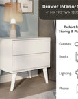 Mid - Century Modern Wood 2 - Drawer Nightstand - From Where - 