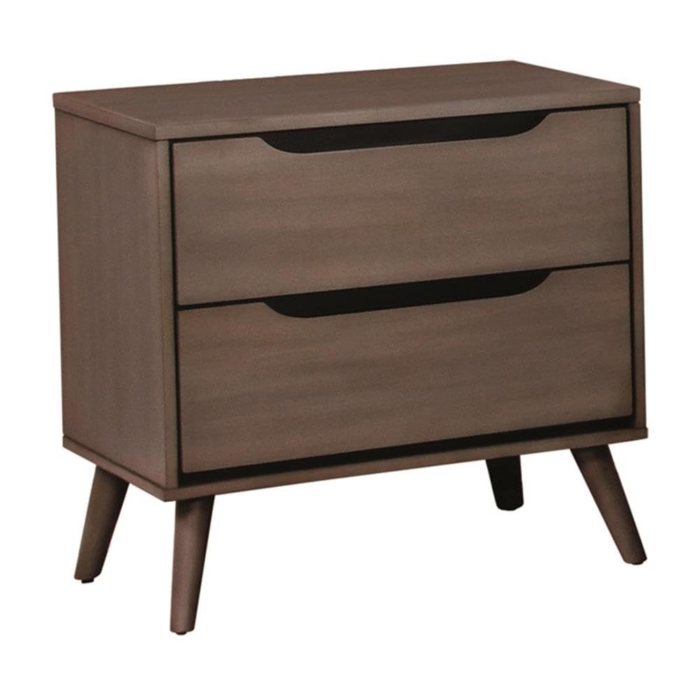 Mid - Century Modern Wood 2 - Drawer Nightstand - From Where - 